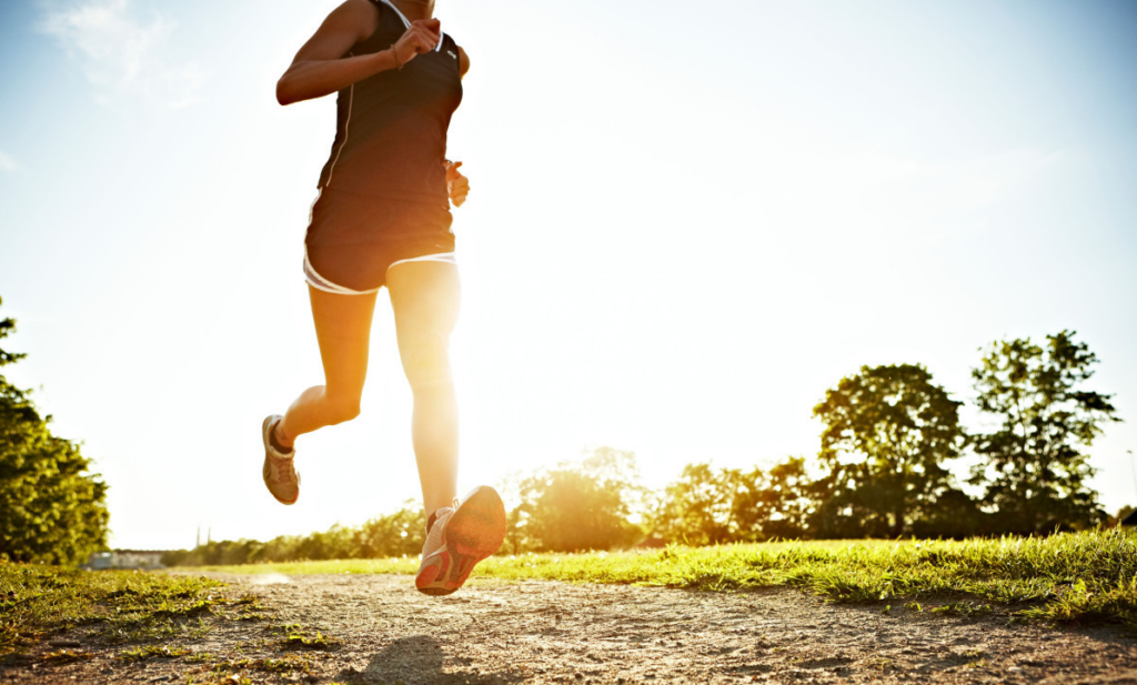 running summer sunset